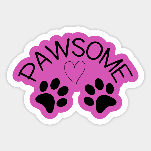 COOL PAWSOME PAW PRINT DESIGN DOG CAT PET LOVERS Sticker by CreativeLimes